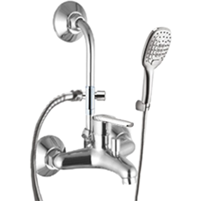 S.L Exposed Wall Mixer with Bend & H.Shower